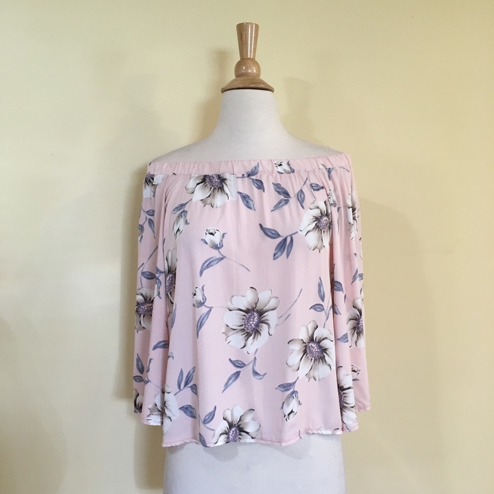 Split Back Off Shoulder Floral Top - Picture 4 of 7